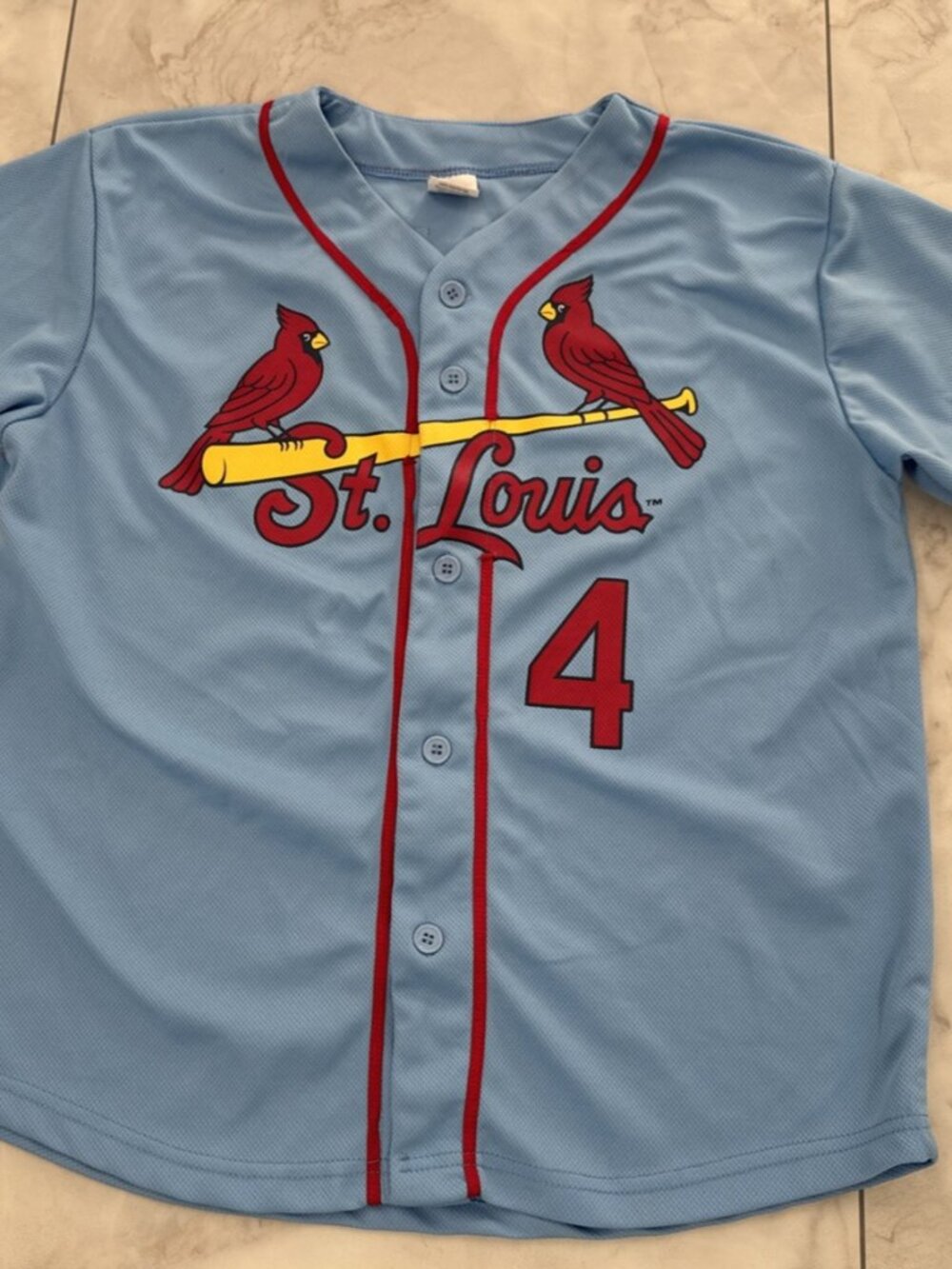 Yadier Molina St. Louis Cardinals Jersey Youth Large XL Blue #4 Baseball Shirt